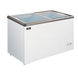 Omcan 45292 - 34" Two (2) Door Ice Cream Display Chest Freezer with Flat Glass Top, 7.1 cu.ft. (201 L)