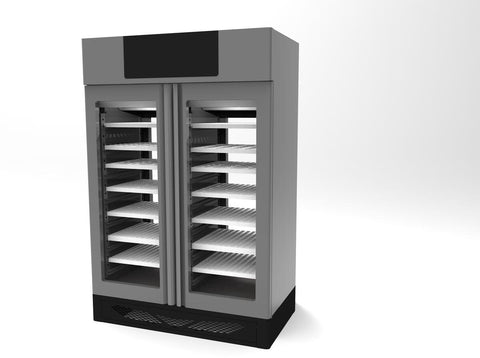 Omcan 45520 - Affinacheese® 220+220 lb. (100+100 kg.) Cheese Drying Cabinet  with ClimaTouch® and Fumotic®
