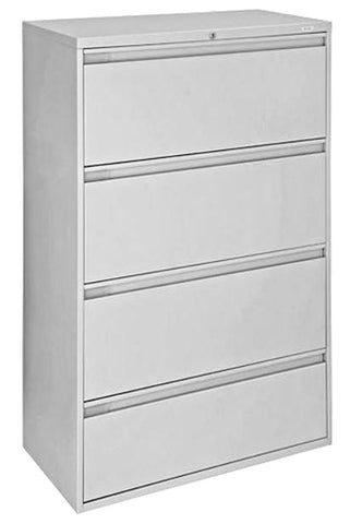 Omcan 45791 - 36″ Wide Light Gray Lateral File Cabinet with Four Drawers