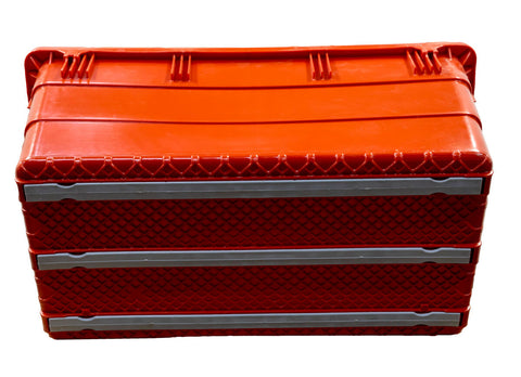 Omcan 46169 - 28″ x 15″ x 12 1/2″ Red Polyethylene Bus Box with Open Handles