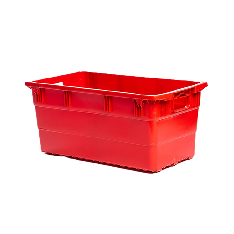 Omcan 46169 - 28″ x 15″ x 12 1/2″ Red Polyethylene Bus Box with Open Handles