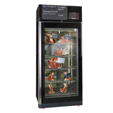 Omcan 46184 - Stagionello® Maturmeat® 150kg Meat Curing Cabinet with ClimaTouch® and Fumotic®, Front and Back View - Black