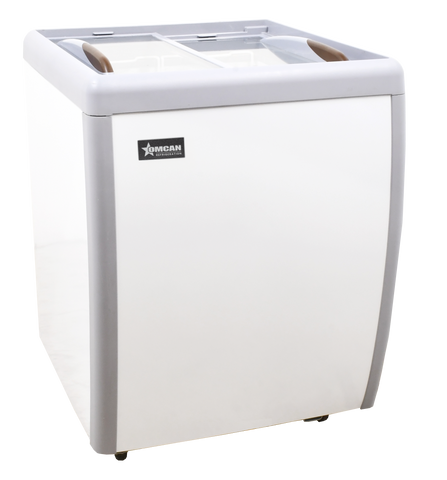 Omcan 46492 - 26" Ice Cream Display Chest Freezer with Flat Glass Top, 5.5 cu.ft. (156 L)