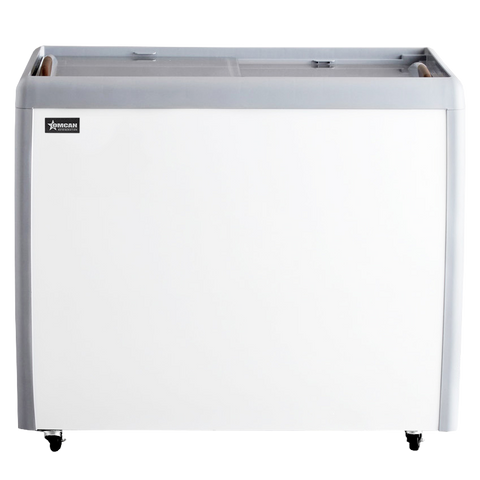 Omcan 46493 - 39" Two (2) Door Ice Cream Display Chest Freezer with Flat Glass Top, 9.5 cu.ft (270 L)