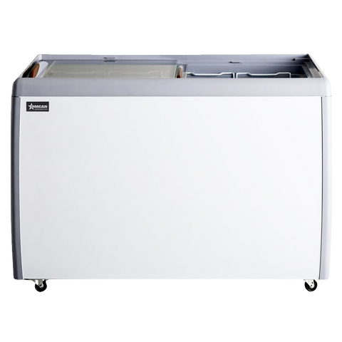 Omcan 46494 - 50" Two (2) Door Ice Cream Display Chest Freezer with Flat Glass Top, 13.1 cu.ft. (370 L)
