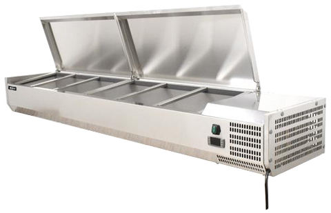 Omcan 46497 - 78" Refrigerated Topping Rail with Stainless Steel Cover
