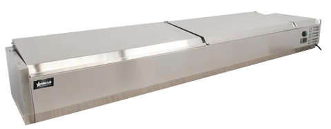 Omcan 46497 - 78" Refrigerated Topping Rail with Stainless Steel Cover