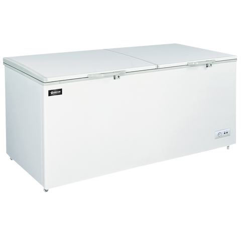 Omcan 46505 - 76" Two (2) Door Chest Freezer With Solid Flat Top 19.8 cu.ft. (560 L)