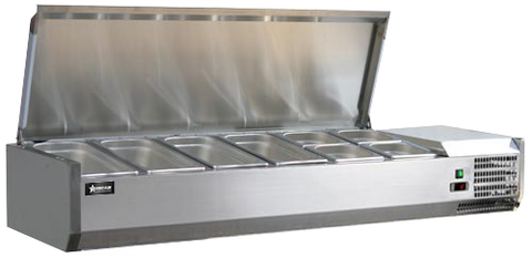 Omcan 46657 - 58" Refrigerated Topping Rail with Stainless Steel Cover
