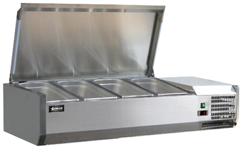 Omcan 46658 - 46" Refrigerated Topping Rail with Stainless Steel Cover