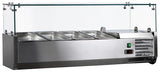 Omcan 46679 - 47" Refrigerated Topping Rail with Glass Guard