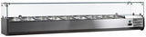 Omcan 46680 - 79" Refrigerated Topping Rail with Glass Guard