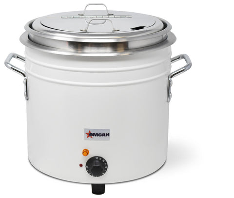 Omcan 46708 - 11 qt White Retro Soup Warmer/Rethermalizer