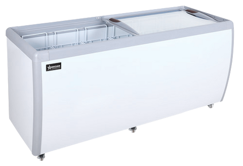 Omcan 46730 - 71" Two (2) Door Ice Cream Display Chest Freezer with Flat Glass Top, 20 cu.ft (566 L)