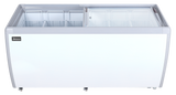 Omcan 46730 - 71" Two (2) Door Ice Cream Display Chest Freezer with Flat Glass Top, 20 cu.ft (566 L)