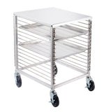 Omcan 46800 - Aluminum Counter-Height End-Load Bun Pan Rack with 15 Slides and Solid Flat Top