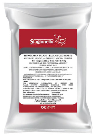 Omcan 47003 - Stagionello Curing Salts and Spice Blends for Rapid Fermentation Salami Hungarian Salami 2.06 kg / bag