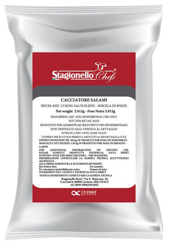 Omcan 47005 - Stagionello Curing Salts and Spice Blends for Rapid Fermentation Salami Cacciatore Salami 2.01 kg / bag