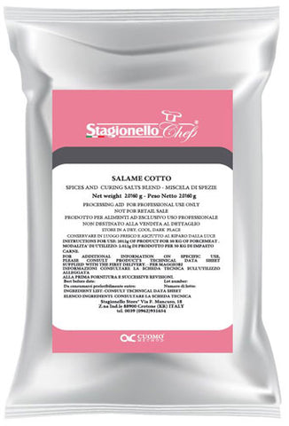 Omcan 47007 - Stagionello Curing Salts and Spice Blends for Cooked Salami Mortadella 2 kg / bag