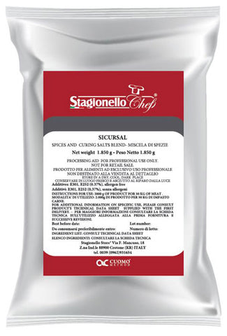 Omcan 47008 - Stagionello Curing Salts and Spice Blends for Cured Salami Rapid Fermentation 1.85 kg / bag
