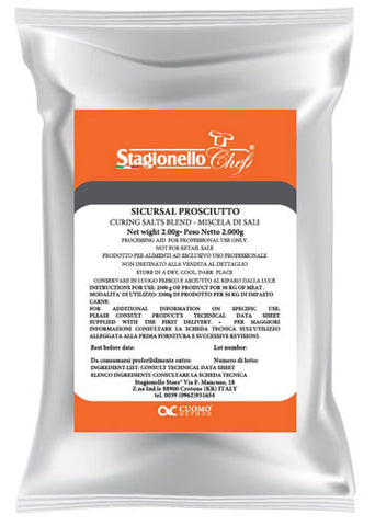 Omcan 47009 - Stagionello Curing Salts and Spice Blends for Cured Salami Long Fermentation 1.85 kg / bag