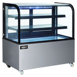Omcan 47105 - 60" Two (2) Shelf Curved Edge Refrigerated Floor Display Case, 18 cu.ft. (500 L)