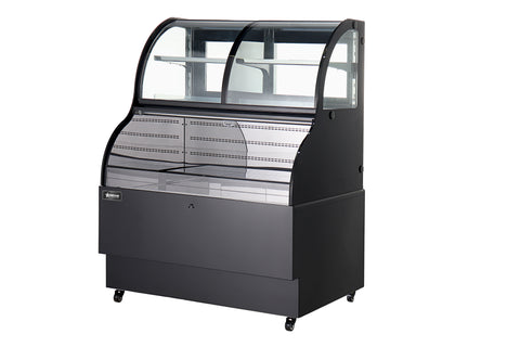 Omcan 47106 - 36" One (1) Shelf Dual Service Open Refrigerated Floor Display Case, 12.5 cu.ft. (354 L), Black