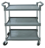 Omcan 47128 - Gray Plastic Bussing Cart with Shelving Size of 31″ x 20″