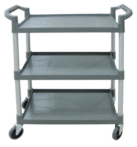 Omcan 47128 - Gray Plastic Bussing Cart with Shelving Size of 31″ x 20″