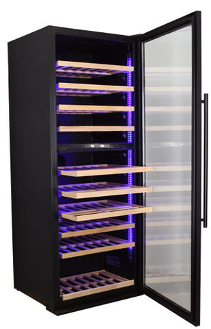 Omcan 47149 - Vinovero 28" Dual Zone Wine Cooler with 290 Bottle Capacity and Black Full Glass Door