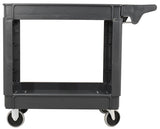 Omcan 47152 - Heavy-Duty Dark Gray Utility Cart with Extended Handle 39.8″ x 17.3″ x 33″