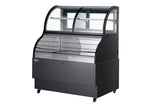 Omcan 47277 - 48" One (1) Shelf Dual Service Open Refrigerated Floor Display Case, 16.53 cu.ft. (468 L), Black