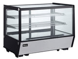 Omcan 47278 - 35″ Two (2) Shelf Square Glass Countertop Refrigerated Showcase, 5.65 cu.ft. (160 L), Stainless Steel