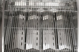 Omcan 47352 - Stainless Steel Propane Outdoor BBQ Grill, 4 Burners, 64000BTU, Top And Side Shelf, 1 Roll Dome