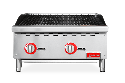 Omcan 47377 - 24″ Radiant Gas Charbroiler, 2 burners, 70000 BTU