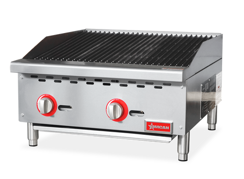 Omcan 47377 - 24″ Radiant Gas Charbroiler, 2 burners, 70000 BTU