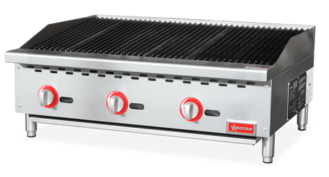 Omcan 47378 - 36″ Radiant Gas Charbroiler, 3 burners, 105000 BTU