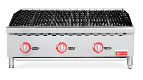 Omcan 47378 - 36″ Radiant Gas Charbroiler, 3 burners, 105000 BTU
