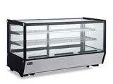 Omcan 47424 - 60″ Two (2) Shelf Square Glass Countertop Refrigerated Showcase, 8.89 cu.ft. (252 L), Stainless Steel