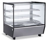 Omcan 47425 - 27" Countertop Display Warmer, 3 Shelves, Square Glass, Full-Service, 4.2 cu.ft. (120 L) Capacity  – 110V, 1650 W