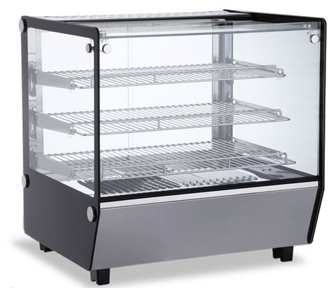 Omcan 47425 - 27" Countertop Display Warmer, 3 Shelves, Square Glass, Full-Service, 4.2 cu.ft. (120 L) Capacity  – 110V, 1650 W