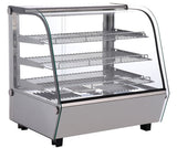Omcan 47454 - 27″ Countertop Display Warmer, 3 Shelves, Front Curved Glass, Full-Service, 4.24 cu. ft. (120 L) Capacity