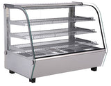 Omcan 47455 - 34″ Countertop Display Warmer, 3 Shelves, Front Curved Glass, Full-Service, 5.65 cu. ft. (160 L) Capacity