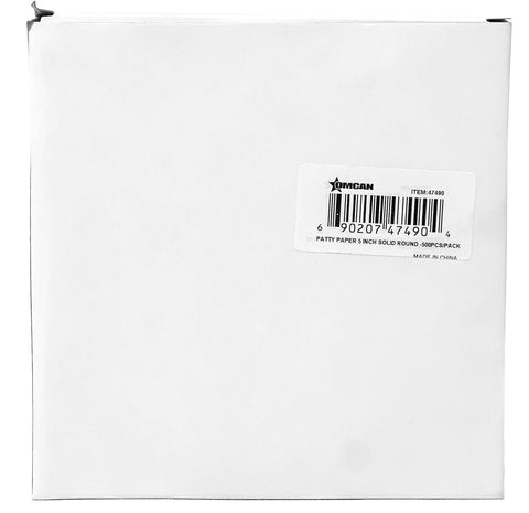 Omcan 47490 - 5″ Solid Round Patty Paper