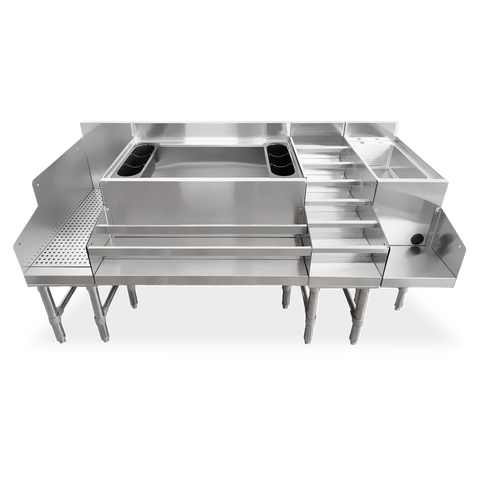 Omcan 47520 - 36″ Ice Bin with 3″ Backsplash and 2 Holders