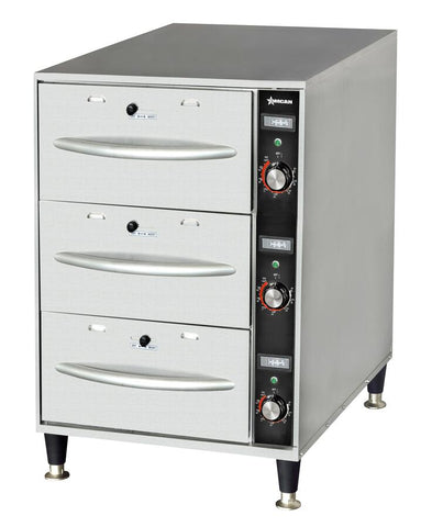 Omcan 47547 - Triple Freestanding Narrow Warming Drawer – 120 V, 1350W