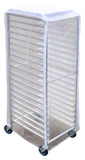Omcan 47736 - 24″ x 28″ x 62″ PVC-Nylon Pan Rack Cover with Transparent Sides, White Top and Three Zippers
