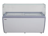 Omcan 47744 - 71″ Thirteen (13) Pan Gelato Dipping Cabinet with Flat Sneeze Guard and Pans