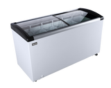 Omcan 47754 - 57″ Two (2) Door Ice Cream Display Chest Freezer with Curved Glass Top, 9.3 cu.ft. (263 L)