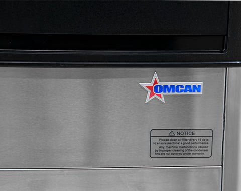 Omcan 47773 - 20″ Ice Maker Machine with 33 lb. Ice Bin – Ice Yield 80 lb. per Day